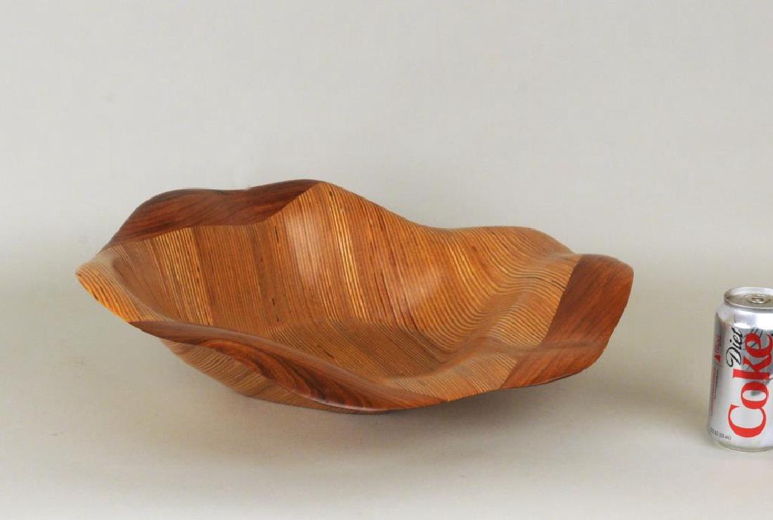 Kerry Vesper, Large Undulating Laminated Wood Bowl (1 of 6)