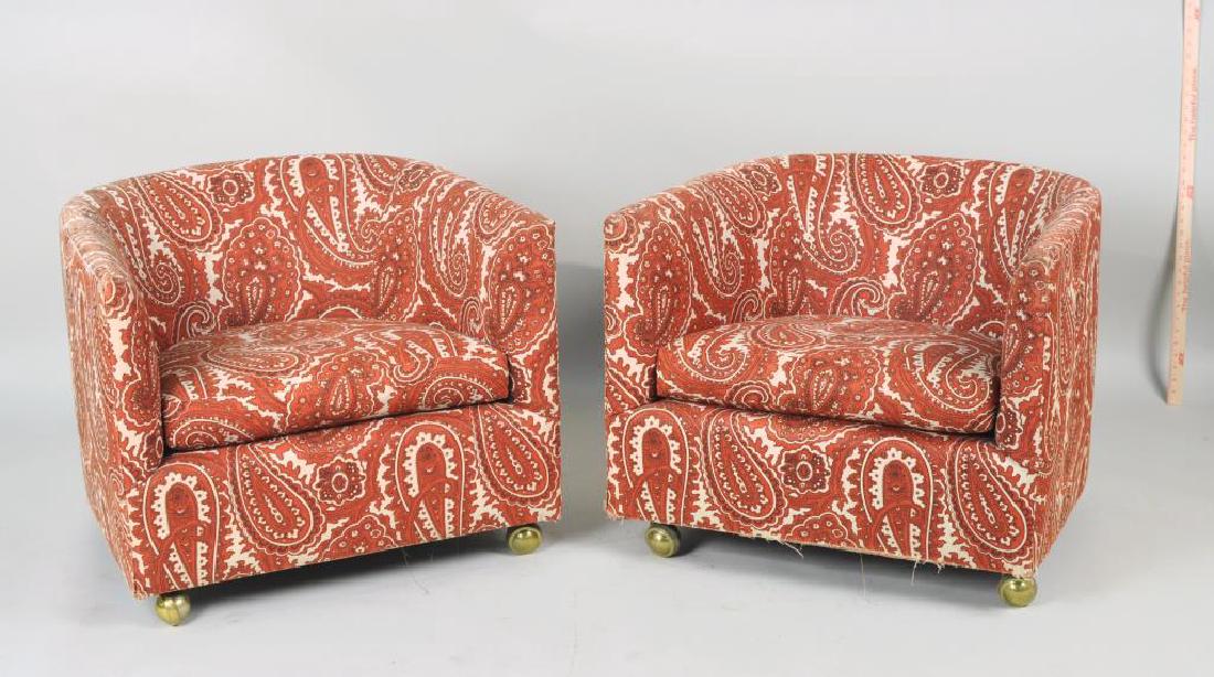 Pair Modern Low Back Club Chairs (1 of 6)