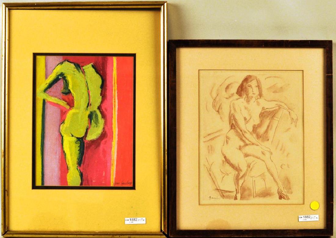 Two Modern Framed Artworks Depicting Nudes (1 of 4)