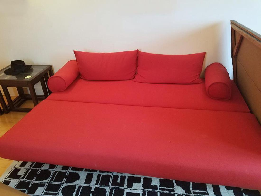 Modern Red Upholstered Sofa Bed (1 of 9)