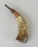 Folk Art Carved Horn & Wood Powder Horn - 2
