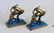 Pair Art Deco Polychromed Brass Antelope Bookends - 2