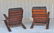 Pair Modern Brazilian Hardwood Arm Chairs - 3