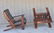 Pair Modern Brazilian Hardwood Arm Chairs - 4