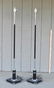 Pair Art Deco Chrome & Painted Wood Floor Lamps