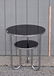 Modern Chrome Round Table W/Black Formica Tops