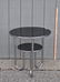 Modern Chrome Round Table W/Black Formica Tops - 2