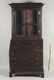 Folk Art Carved Oak Bureau Bookcase