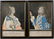 Pair Framed Fabric & Paper Collages