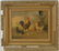 Framed Chromolithograph Chickens In Barnyard