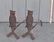 Pair Cast Iron "Owl" Form Andirons