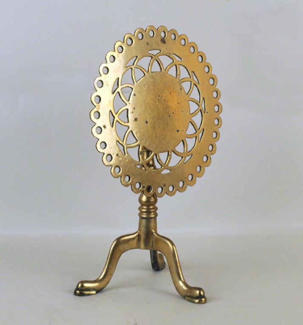 18th Century Pierced Top Queen Anne Brass Trivet (1 of 5)