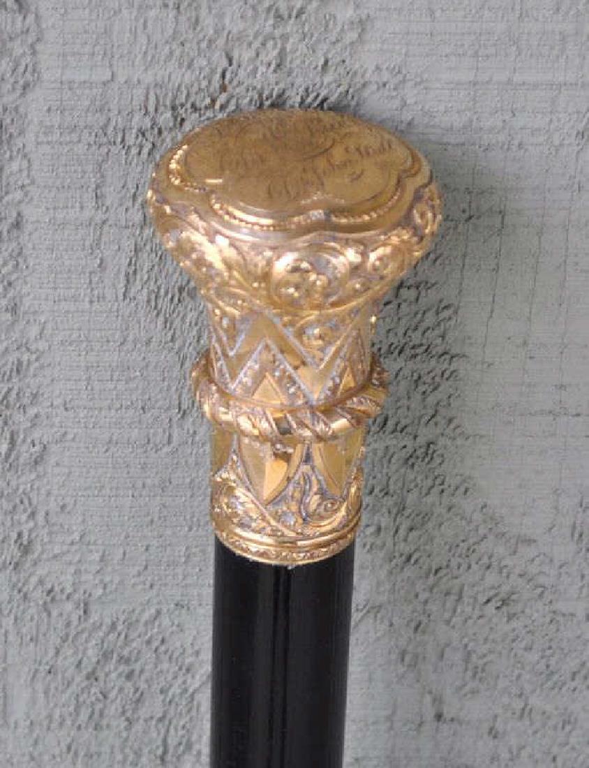 Victorian Gold Plated Handled Cane (1 of 5)