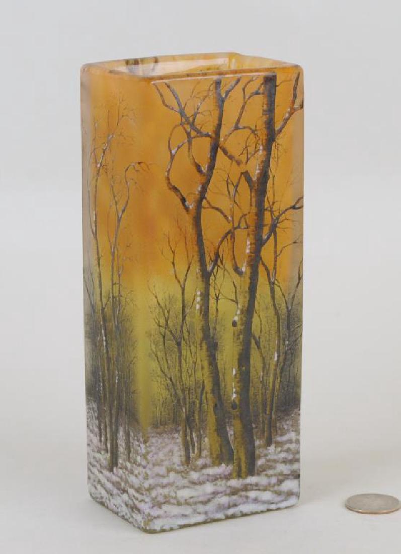 Daum Nancy Rectangular Cameo Art Glass Vase (1 of 3)
