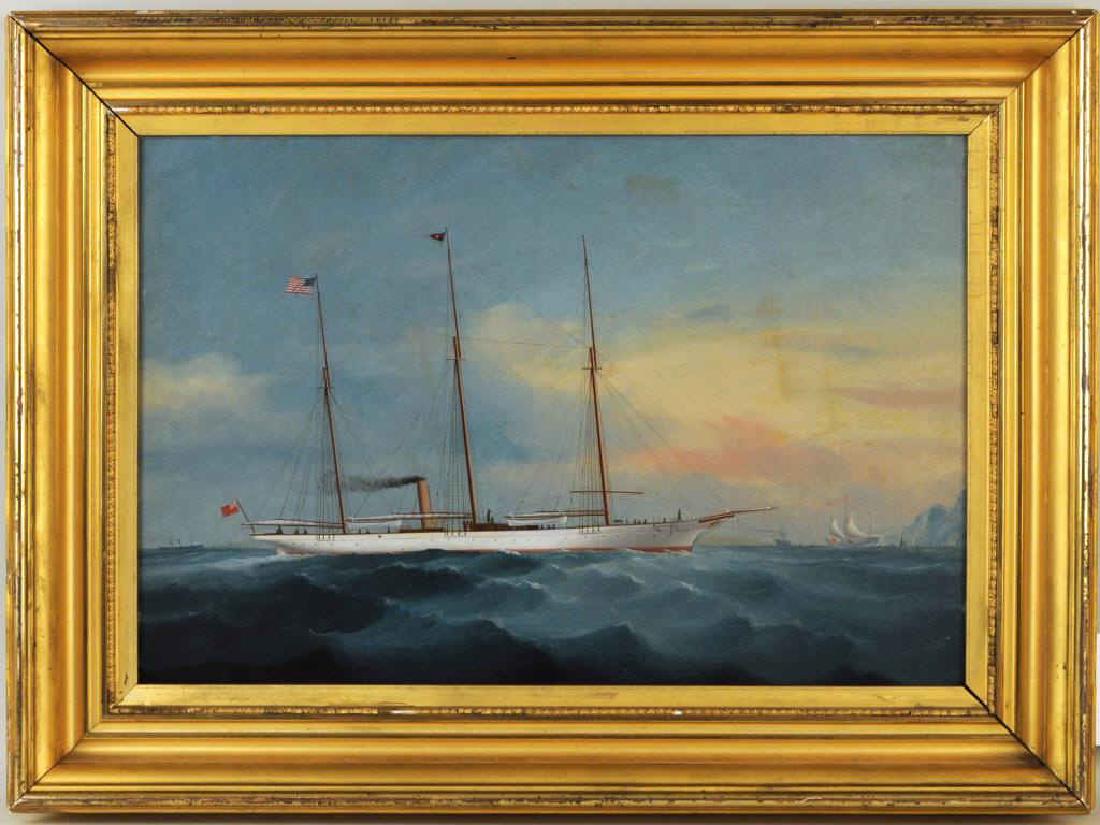 American School, "Nautical Scene w/Ship" O/C (1 of 3)