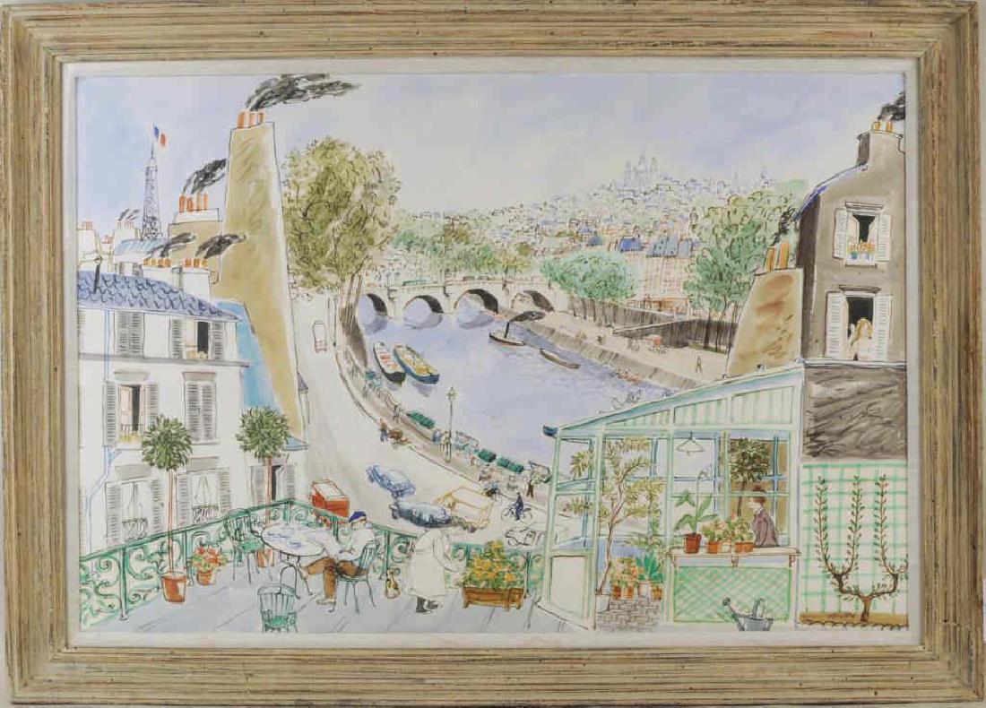 Wing Howard "Parisian Life" W/C on Paper (1 of 4)