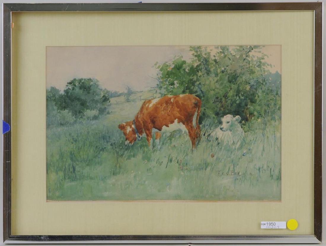 American School, Cows In Field W/C (1 of 4)