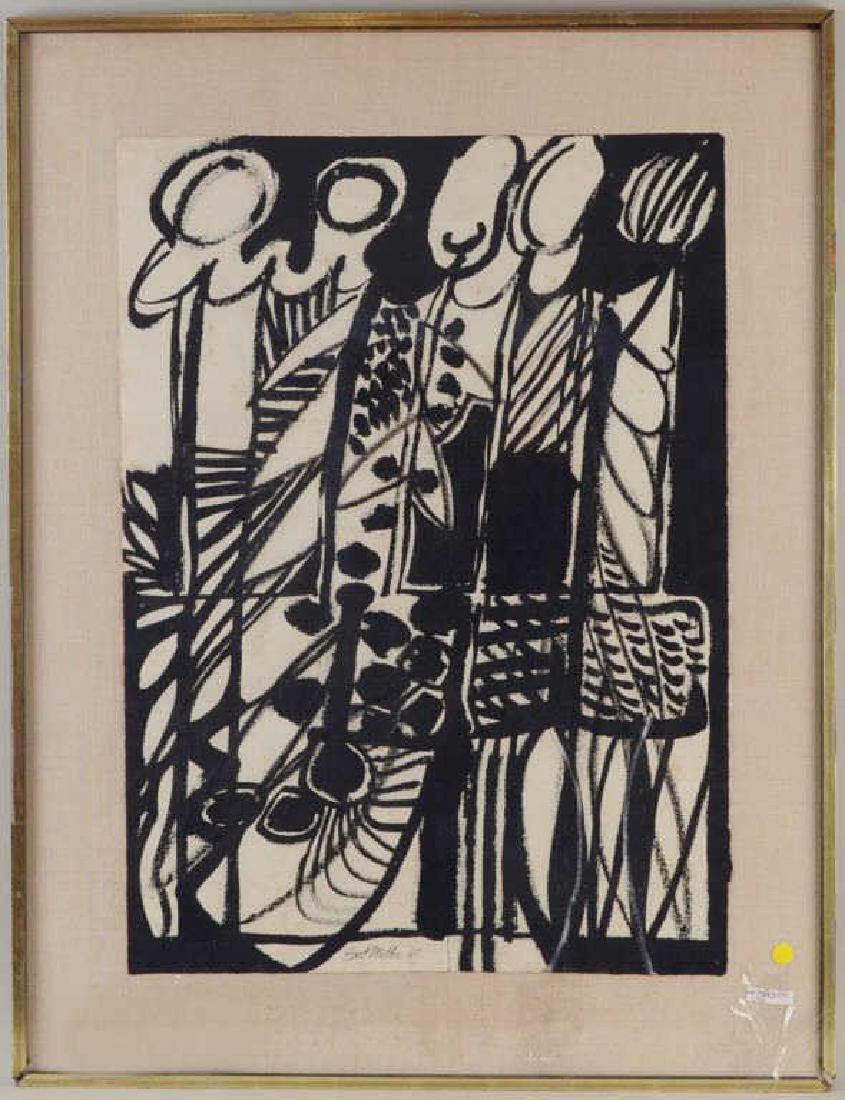 Possibly Earl B. Miller "Untitled" Mixed Media (1 of 6)