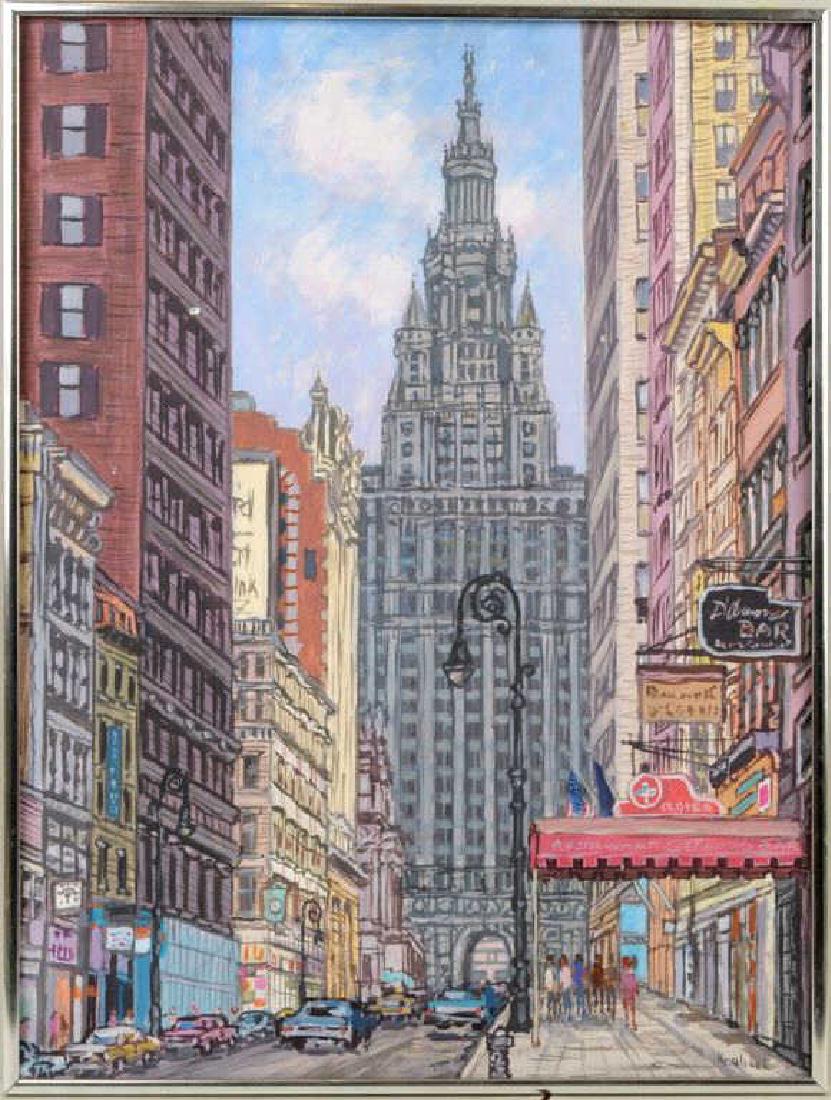 American School "New York City" Gouache/Masonite (1 of 4)