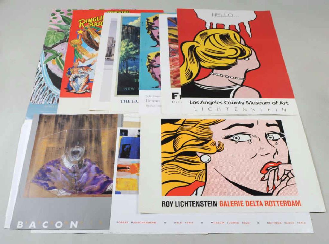 Group 19 Vintage Artist Exhibition Posters/Prints: including Robert Rauschenberg Axle 1964 Museum Ludwig Koln, Lichtenstein LA County Museum of Art 1987 and Galerie Delta Rotterdam, Francis Bacon Hirshhorn Museum 1990, 2 Centre Georges Pompidou 1987,