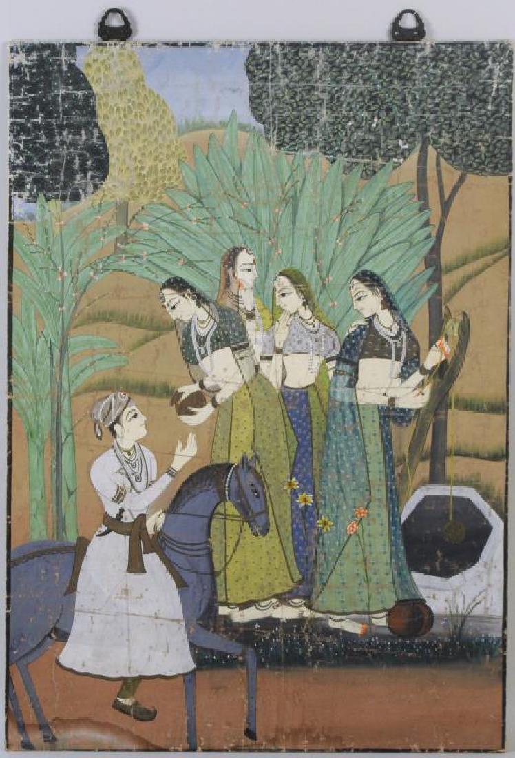 Indian School Ceremonial Painting, Pigments/Fabric (1 of 7)