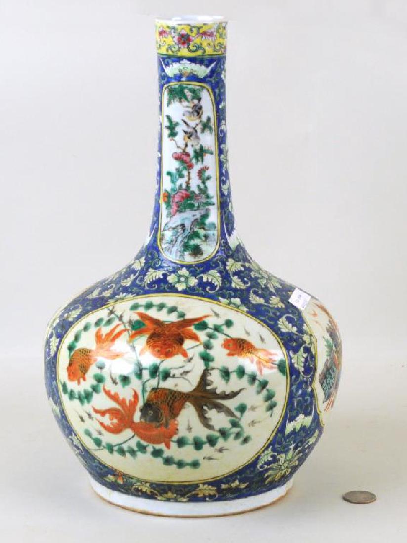 Large Chinese Porcelain Polychrome Bottle Vase (1 of 4)
