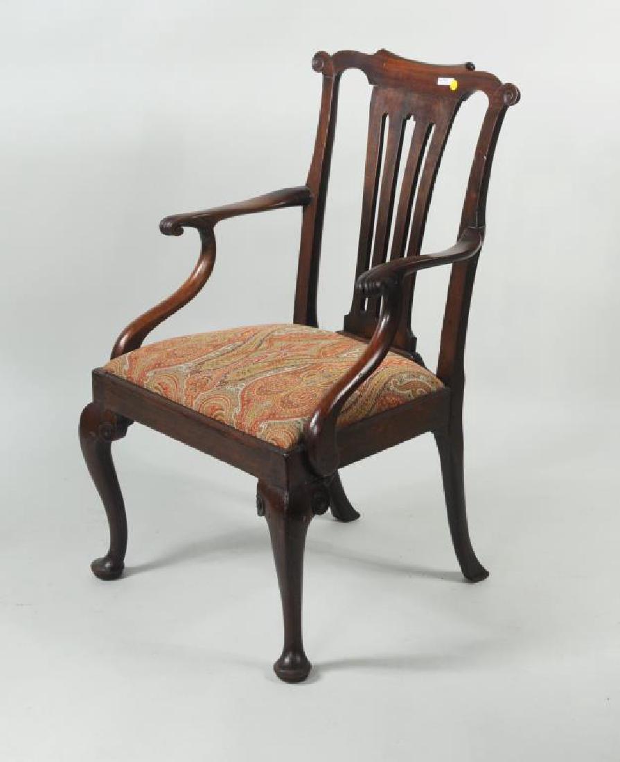 George II Carved Mahogany Open Arm Chair (1 of 5)