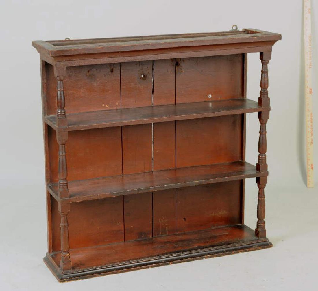 American Red Painted Country Hanging Shelf (1 of 7)