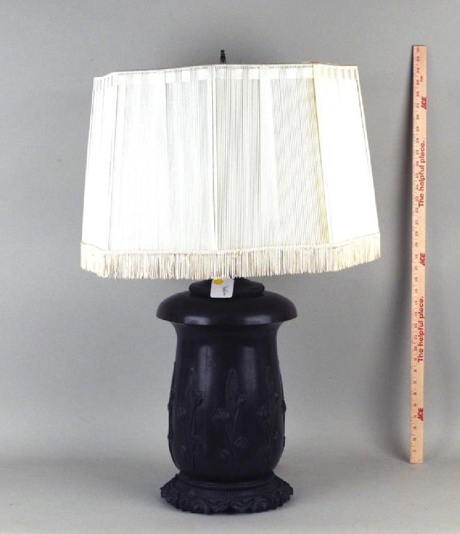 Victorian Bronzed Metal Lamp, Tulip Decoration (1 of 5)