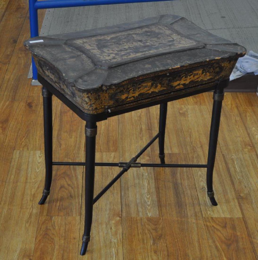 Chinese Black Lacquer Work Table/Stand (1 of 11)