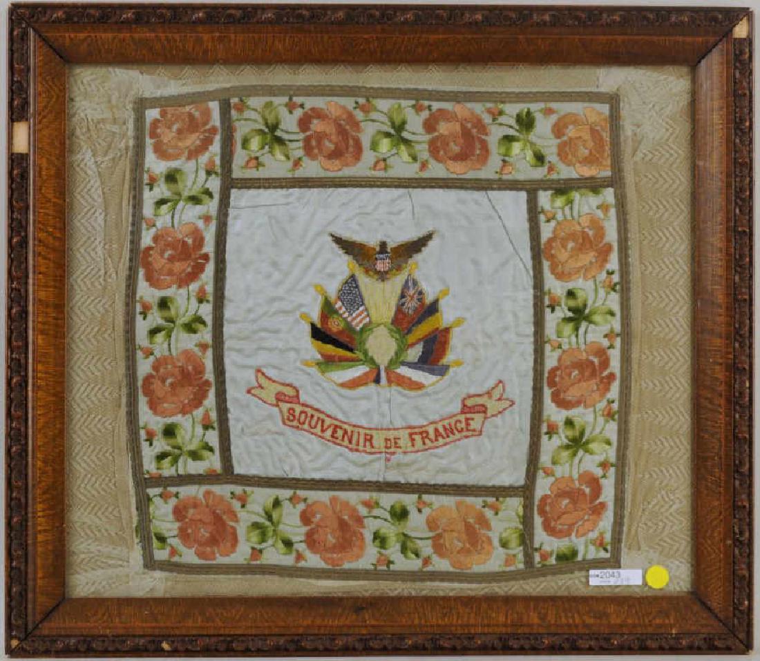 Framed French Needlework "Souvenir De France" (1 of 5)