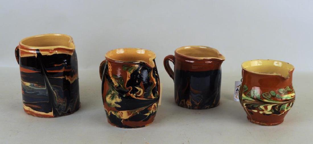 Group Four French Jaspe Slip Decorated Pitchers (1 of 6)