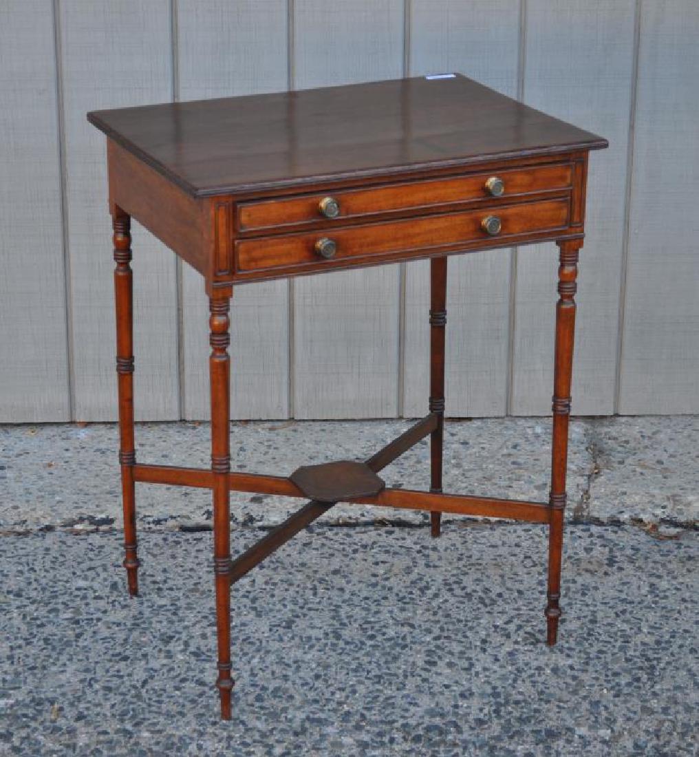 English Sheraton Two Drawer Work Table (1 of 5)