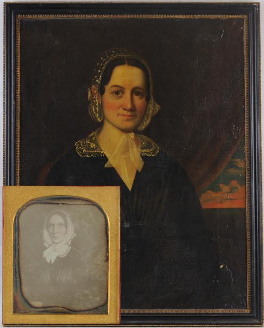 American Folk Art Portrait, Gertrude Schuyler O/C (1 of 9)