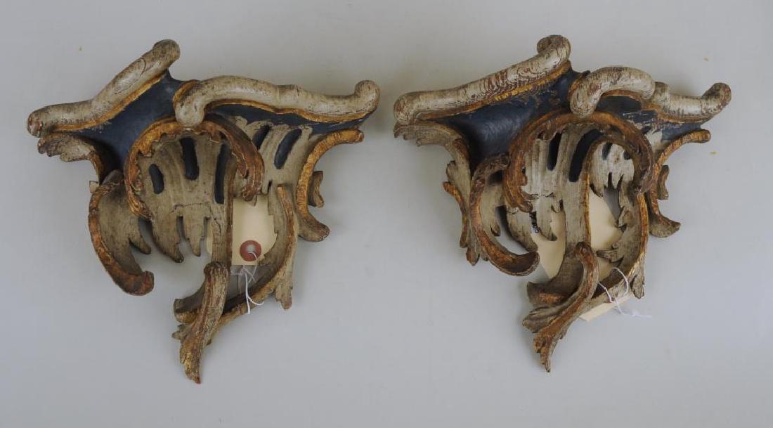 Pair 18th C. French Decorated Wall Brackets (1 of 3)