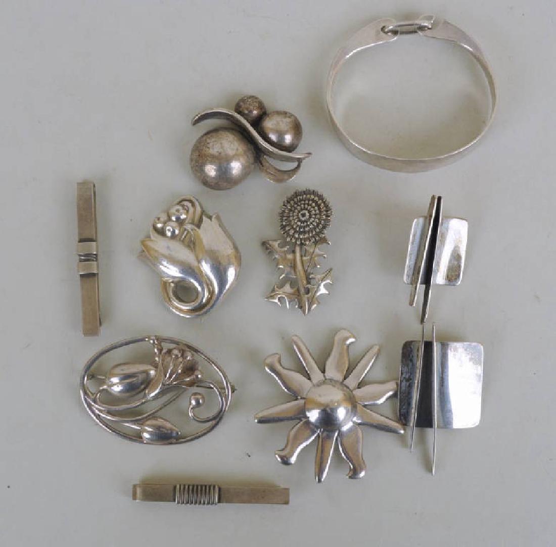 Group Modernist Sterling Jewelry Including Jensen (1 of 7)