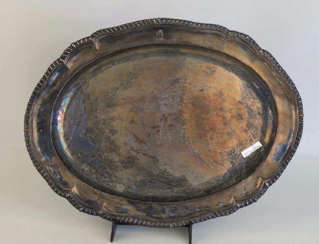 Large Georgian Sterling Platter w/Armorial Crests (1 of 5)