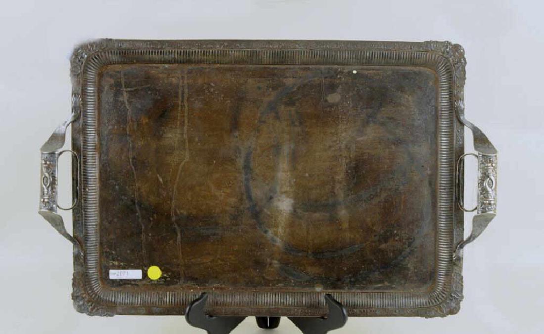 Large Russian Silver Repousse Handled Tray (1 of 4)