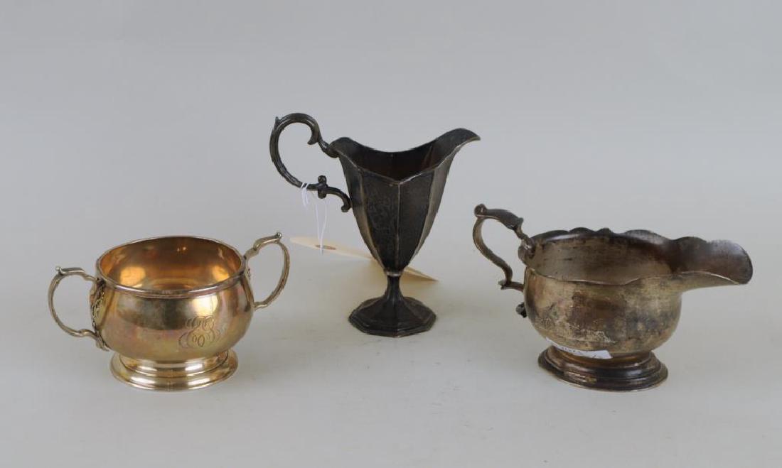 Two English Sterling Creamers, Sugar Bowl (1 of 4)