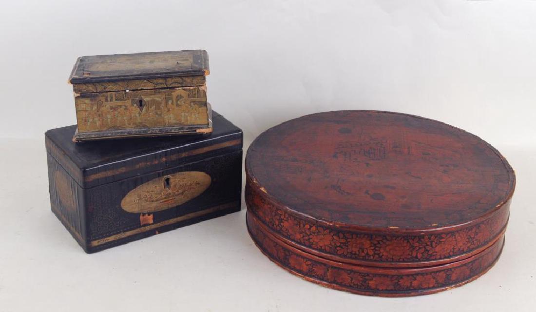 Group Three Chinese Lacquerware Boxes (1 of 10)