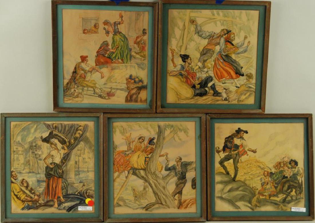 C.S. de Tejada, Set Five Framed Prints (1 of 6)