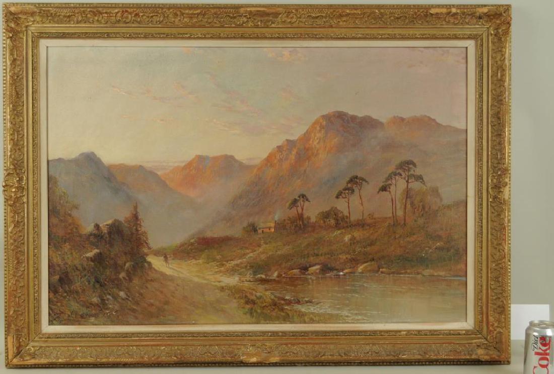 Campbell Scott O/C Of The Scottish Highlands: (American, b. 1930), signed; on frame and stretcher verso "Ainslee 365 Old Dunkeld Pass, Scotland". Scattered small losses, light soiling. 30" high, 43" wide.