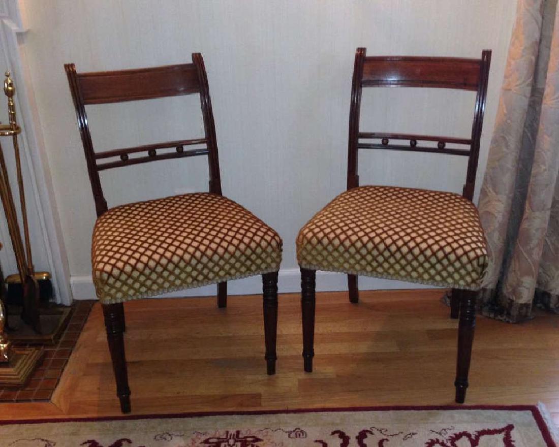 Pair English Sheraton Mahogany Side Chairs (1 of 3)