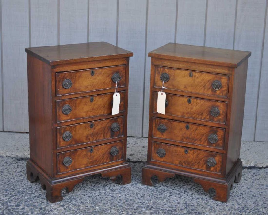 Pair Chippendale Style Four Drawer Bedside Chests (1 of 6)