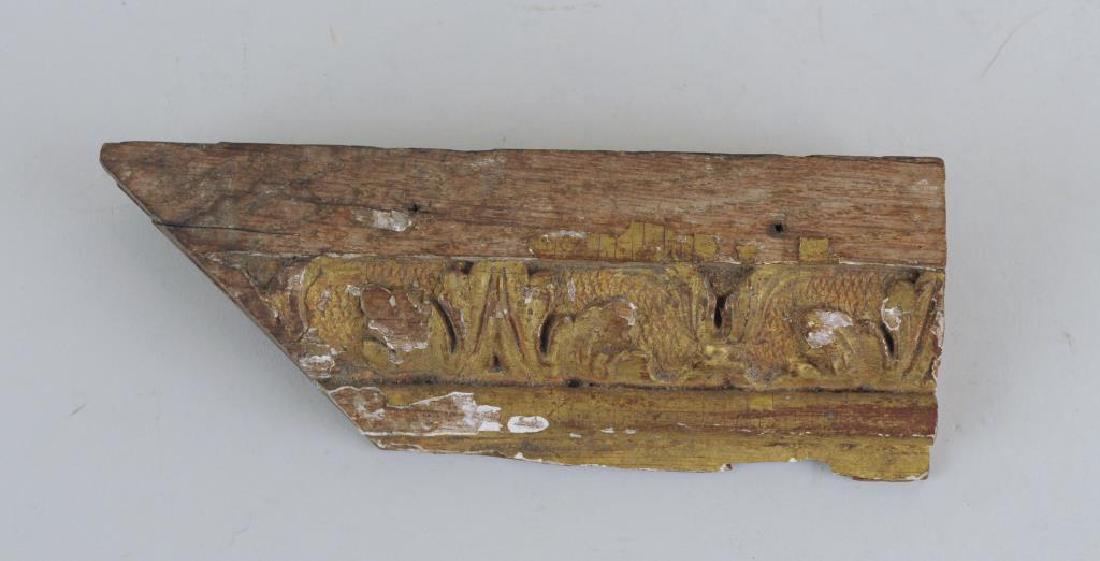 Moulding Possibly From Louis XIV Birth Room: in St. Germain (renovated in 1888). Cracks, losses. 6" long, 2 3/8" wide.