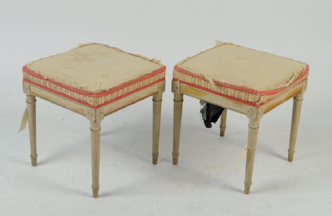Pair French Directoire Style Painted Footstools (1 of 5)