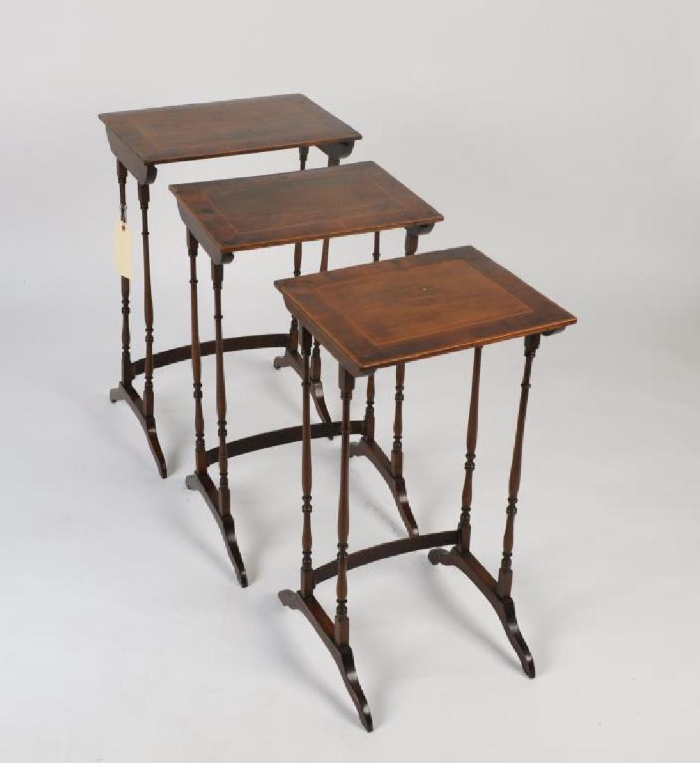 Set Three Regency Style Inlaid Nesting Tables (1 of 8)