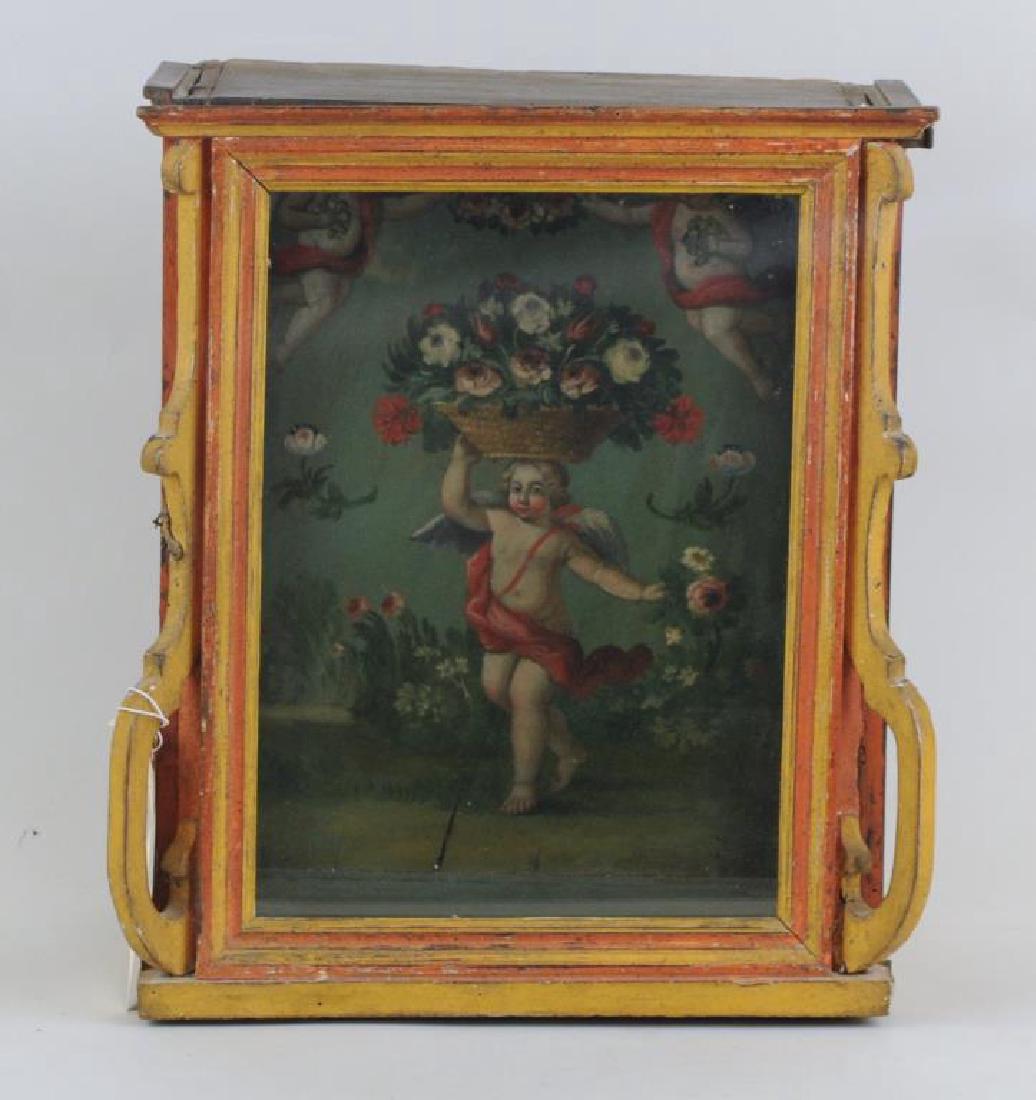 Small Venetian Painted Wall Vitrine Backboard (1 of 6)