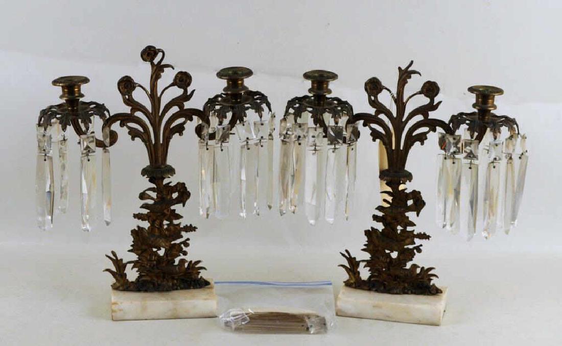 Pair Empire Gilt Bronze Garniture Candlesticks (1 of 6)