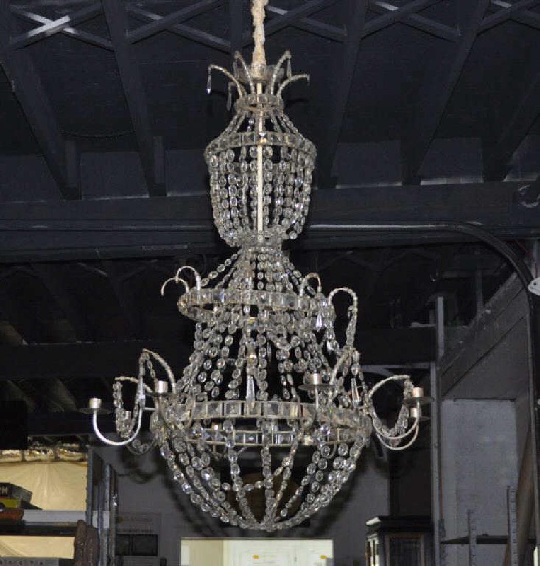 Neoclassical Style Three Tier Crystal Chandelier (1 of 5)